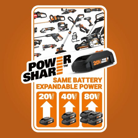 Worx 20V Power Share Lithium-Ion Battery with Indicator, 2.0 Ah WA3669